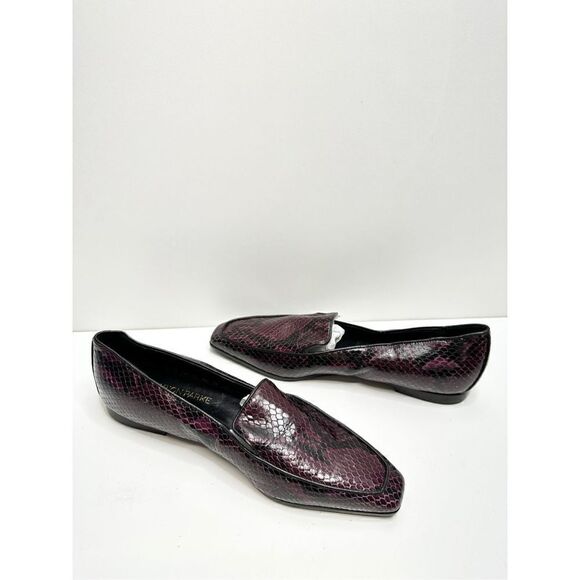 Marion Parke Shoes Womens Size 6.5US Python Snakeskin Loafers Purple Black - Picture 8 of 12